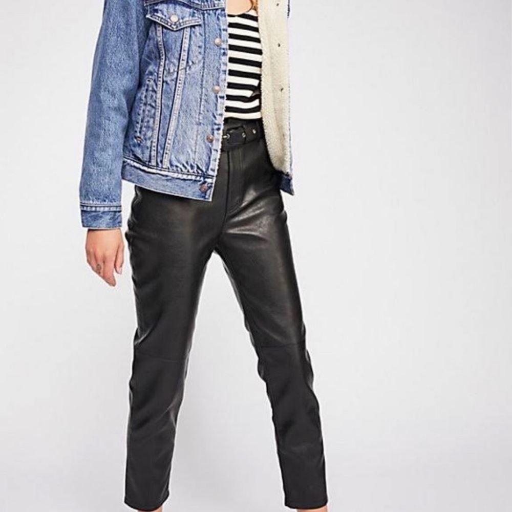 Free People We The Free Faux Leather Belted Pants
